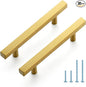 JOY DECOR 30 Pack 3-3/4 Inch Brushed Brass Square Cabinet Handles Stainless Steel Cabinet Hardware Pulls for Kitchen and Drawers with 6 Inch Overall Length