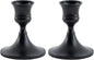 Black Taper Candle Holder, Candlestick Holders, Vintage Metal for Table Centerpieces Wedding Decor (Matte Black, 2 Pcs)