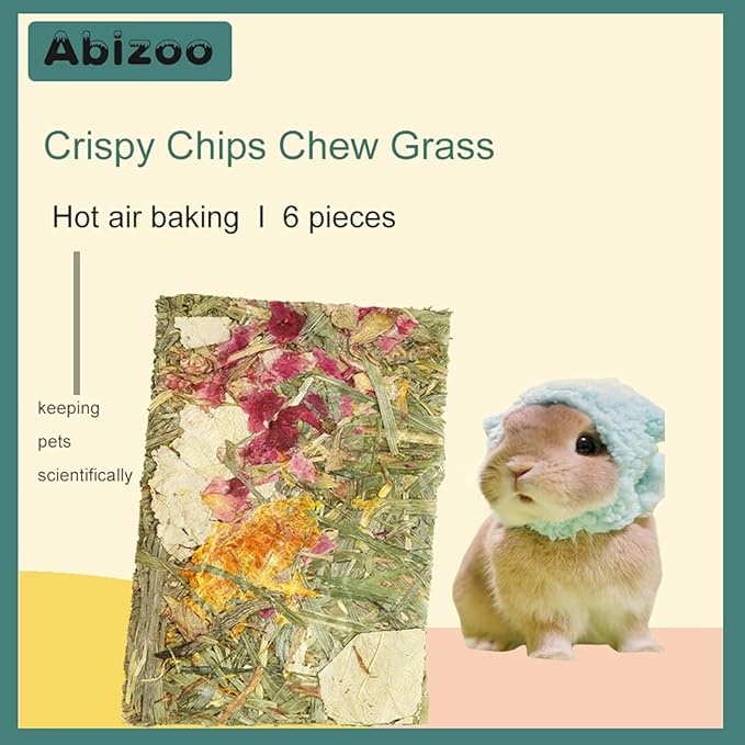 Abizoo Rabbit Treat,Natural Molar Timothy Hay Herbal Floral Scent Snack Chew Toys Gift for Bunny Chinchillas Hamster Gerbils,12 Pcs Small Animals Cage Accessories Guinea Pig Treats-Mewly Pet