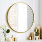 24" Round Mirror Circle Wall Mounted Hanging or Against Wall Metal Frame Dressing Make-up Mirrors for Entryway Bedroom Bathroom Living Room 24 inch Gold