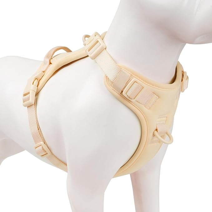 No Pull Dog Harness, Puppy Vest with Front Clip for Small Medium Large Sized Dog(Light Yellow,L)-Mewly Pet