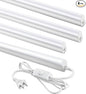 (4 Pack) 4FT T5 LED Shop Light,6500K,20W,2300LM(Super Bright White) Linkable LED Integrated Fixture,Garage Ceiling and Cabinet Light,Strip Light,Corded Electric with ON/Off Switch