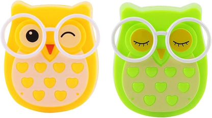 2 PCS Owl LED Plug in Night Light for Kids- Wall Lamp Take Good Care Children Sleep Light Sensor Auto Controlled Nightlights for Baby Nursing (Yellow+Green)