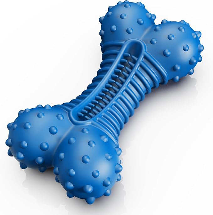 Dog Toys for Aggressive Chewers, Indestructible Chew Toys for Medium Large Dogs,Durable Rubber Dog Bones with Beef Flavor, Tough Dental Toy for Boredom Relief-Mewly Pet