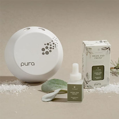 Thymes Pura Refills – 2 Pack of Oil Diffuser Scents – Long-Lasting Pura Diffuser Refills – Premium Home Fragrance – Crisp Notes of Sage, Eucalytpus & Cyrpress Needles (Highland Frost, Pack of 2)