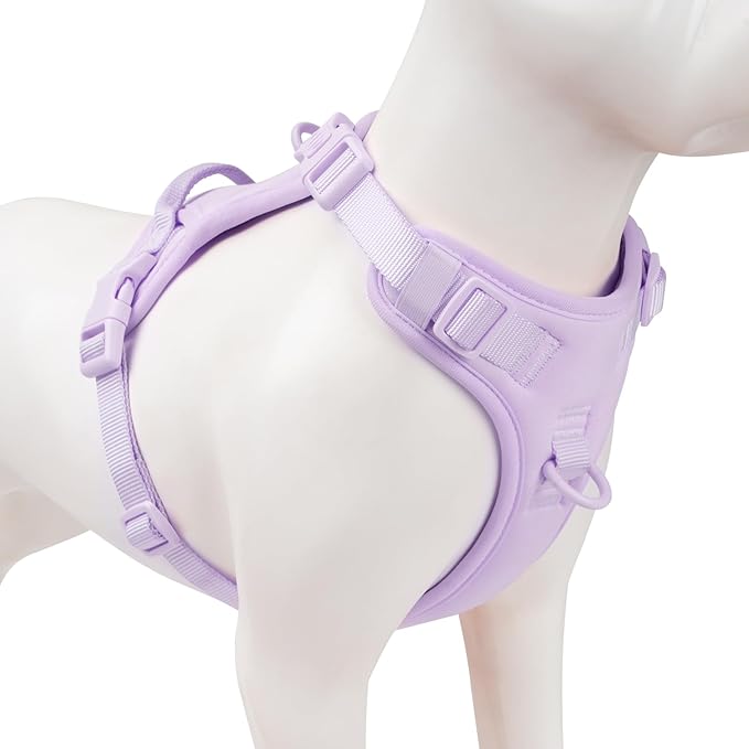 No Pull Dog Harness, Puppy Vest with Front Clip for Small Medium Large Sized Dog(Light Purple,M)-Mewly Pet