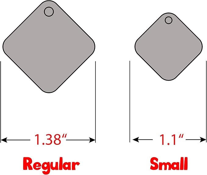 Personalized Dog Tag with 5 Lines of Custom Deep Engraved Durable Stainless Steel Pet ID Name Tag Designer Regular Size Diamond-Mewly Pet