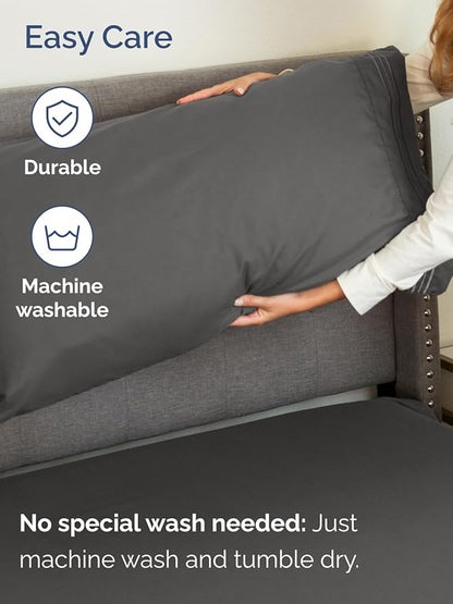 Extra Deep Full Sheet Set - 6 Piece Breathable & Cooling Sheets - Hotel Luxury Bed Sheets Set - Easy & Secure Fit - Soft, Wrinkle Free & Comfy Sheets Set - Charcoal Sheet Set with Extra Deep Pockets