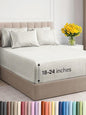 Extra Deep Cal King Sheet Set - 6 Piece Breathable & Cooling Sheets - Hotel Luxury Bed Sheets Set - Easy Fit - Soft, Wrinkle Free & Comfy Sheets Set - Beige Striped Sheet Set with Extra Deep Pockets