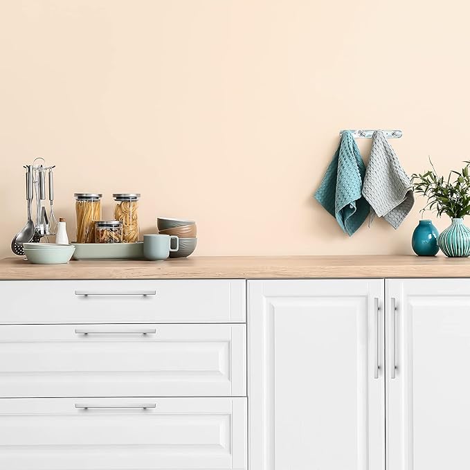 Ravinte Brushed Nickel Cabinet Handles 15 Pack 7-1/2 inch Satin Nickel Square Cabinet Pulls Silver Hardware for Kitchen Cabinets 10 inch Overall Length Stainless Steel Drawer Pulls