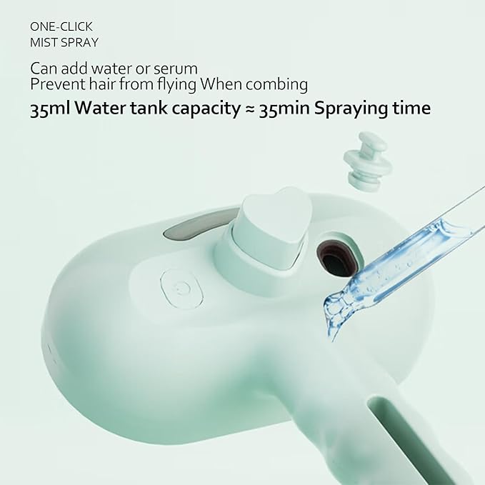 Trumoon Pet steam brush for dogs and cats, Pet Grooming Tool Kit with a stainless steel comb and a portable pet hair remover (Green)-Mewly Pet