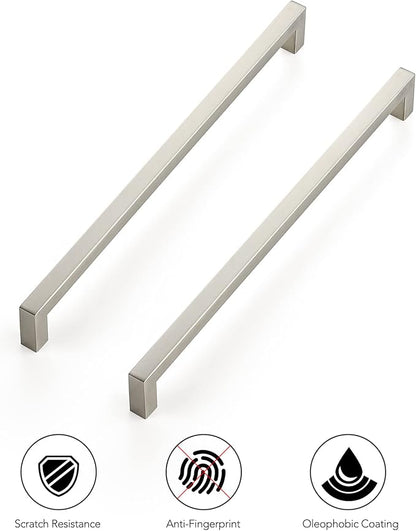 Ravinte 3 Pack 11-5/16 Inch Square Cabinet Handles Satin Nickel Pulls Brushed Nickel Drawer Pulls Kitchen Cupboard Hardware for Cabinets Cupboard Drawer Handles