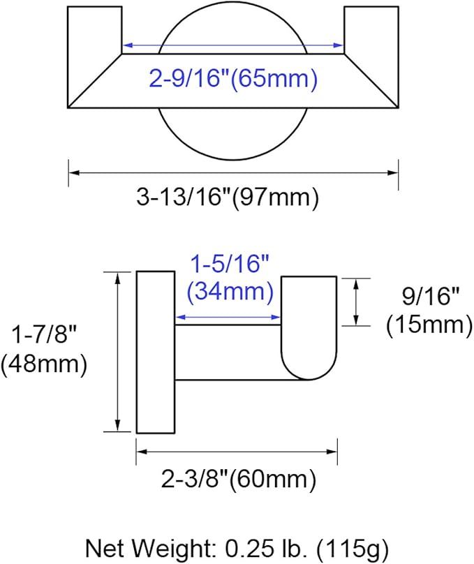 Angle Simple Bathroom Double Hook Brushed Gold, SUS304 Stainless Steel Bath Towel Holder, Double Robe Hanger Wall Mount