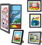 4-Pack Kids Artwork Frames Changeable - Kids Art Frame,Artwork Frames for Kids Art,Children Art Projects Kids Art Frames,8.5x11 Picture Frame for Display Kid Art work,With Storage(Black)