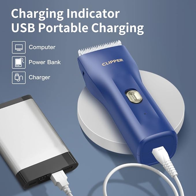 Dog Cat Home Hair Waterproof Clipper Portable Electric USB Rechargeable Pet Grooming Tools Low Noise Shaver Cordless Trimmer for Small and Large Pets-Mewly Pet