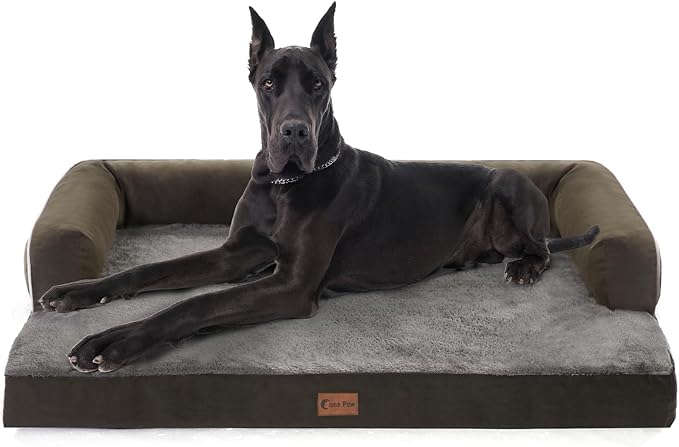 XXL Dogs Bed with Bolsters, Waterproof Dog Beds for Extra Large Dogs, Memory Foam Orthopedic Dog Bed with Removable Washable Cover, Nonskid Bottom (XX-Large, Dark Green)-Mewly Pet
