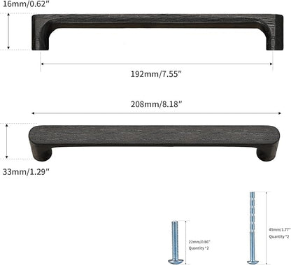 Black Round 7-1/2in 10 pcs Wooden Drawer Pulls Handle pulls for cabinets Kitchen Cabinet Drawer pulls Cabinet Door Pull