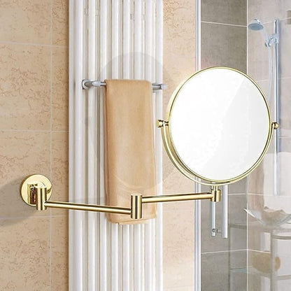 Vanity Mirror, Wall Mounted Makeup Mirror with 10X Magnification, 8 Inch Double Sided Vanity Magnifying Mirror, Cosmetic Mirror Shaving Mirror for Bathroom Gold