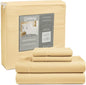 Egyptian Cotton Sheets Queen Size Bed Set, 800 TC Deep Pocket Sheets Queen, All Season Soft Breathable Sateen Weave 4-Piece Sheet & Pillowcase Sets, Fits upto 17",Machine Wash & No Pill - Semolina