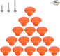 HUAMULAN 15PCS Orange Glossy Ceramic Knobs Button Round Mushroom Cabinet Dresser Vintage Pulls Door Handles Cupboard Wardrobe Drawer, Dia. 1.5 inch 38mm