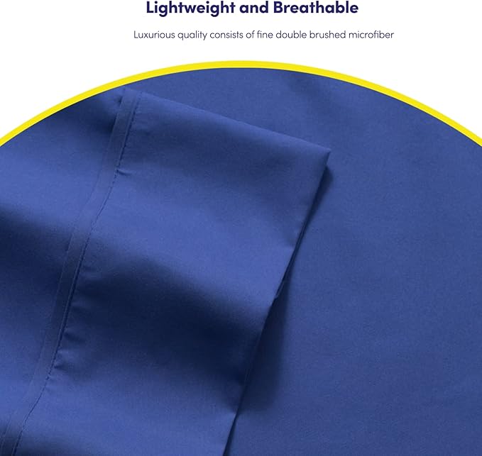 Cal King Size Bed Sheets - 6 Piece 1500 Supreme Collection Fine Brushed Microfiber Deep Pocket California King Sheet Set Bedding - 2 Extra Pillow Cases, Great Value, California King, Royal Blue