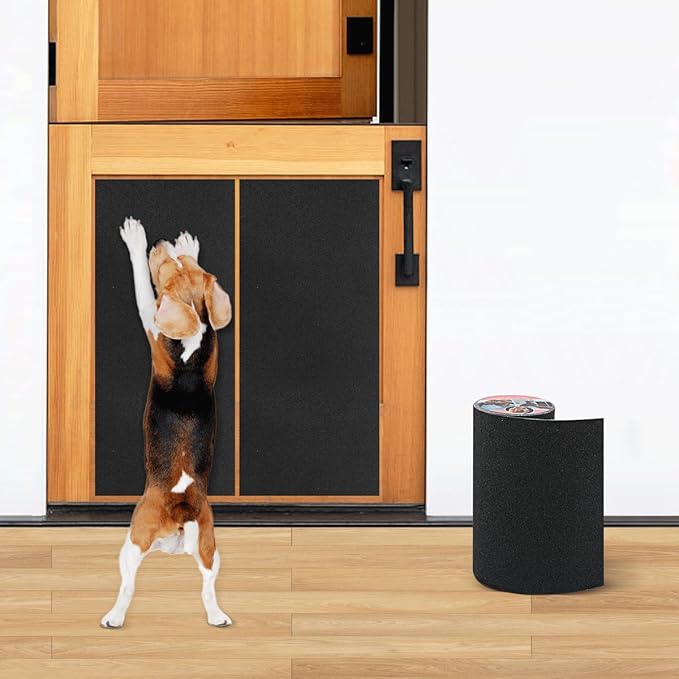 Pet Nail Self Adhesive Replacement Emery Paper Fits Most Dog Scratch Pad Cat Litter Box DIY on The Places Where Pets Like to Scratch Alternatives to Cat and Dog Nail Clippers (10in*13ft, Black)-Mewly Pet