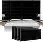 Vänt Upholstered Wall Panels - King/Cal King Size Wall Mounted Velvet Headboards - Velvet Black - Twin/King - Set of 4 Panels (Each Individual Panel 39"x11.5")