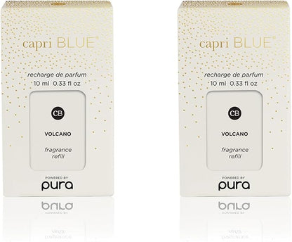 Capri Blue Pura Smart Home Plug-in Diffuser Refills – Includes 2 Capri Blue Pura Refills for Plug In Diffusers for Home - Long Lasting Luxury Scents - Holiday Volcano (Pack of 2)