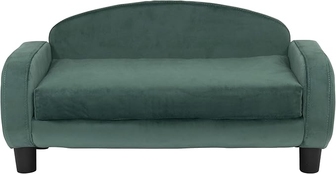 Paws & Purrs Cat Sofa Bed, Pet Couch for Indoor Cats Elevated Cat Beds with Removable Washable Mattress Cover for Kitten, Puppy or Small Animal- 31.5" Wide, Teal-Mewly Pet