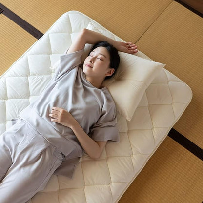 EMOOR Japanese Futon Mattress CLASSE Twin (39x79in) Made in Japan White, Foldable Floor Sleeping Bed Tatami Mat