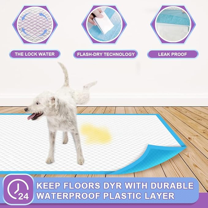 IMMCUTE Puppy Pee Pads 22"x23"-80Count | Dog Pee Training Pads Super Absorbent & Leak-Proof | Disposable Pet Piddle and Potty Pads for Puppies | Dogs | Doggie| Cats | Rabbits-Mewly Pet