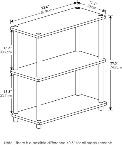 Furinno Shelves Industrial Multipurpose Side Table, Marble White