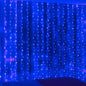 ZSJWL 300 LED Blue Curtain Fairy Lights with Remote, 8 Modes 9.8 × 9.8 Ft Waterproof USB Plug in Copper Wire Lights for Bedroom Window Chrismas Wedding Party