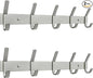 Coat Rack Wall Mount – Brushed Nickel 15 Inch Stainless Steel Hook Rail with 5 Heavy Duty Double Coat Hooks – Wall Mounted Coat Hanger for Entryway, Bathroom, Bedroom, Towel, Hat Organizer - 2 Pack