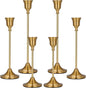 Candle Holder Brass Gold Candlestick Holders Set of 6, Metal Taper Candle Holders for Table Centerpiece Fits 3/4 inch Candles, Tall Candle Stands for Halloween Thanksgiving Christmas