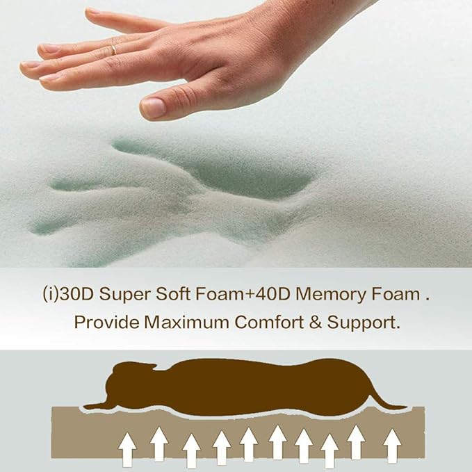 Laifug Orthopedic Memory Foam Extra Large Dog Bed Pillow(50"x36"x10", Chocolate) Durable Water Proof Liner & Removable Washable Cover & Smart Design-Mewly Pet