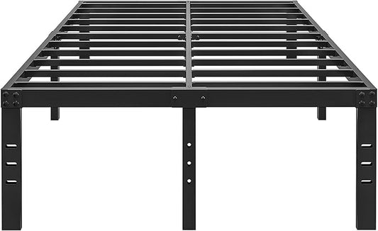 ALDRICH 18 Inch Metal Bed Frame Queen Size - Black Basic Steel Slats Platform, Easy Assembly Heavy Duty Noise Free Bedframes, No Box Spring Needed