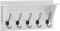 HBCY Creations 24" Wall Mounted Storage Rack - Pine Wood Construction - Solid White Finish - Upper Storage Shelf - 5 Hooks - Ideal for Entryway, Kitchen, Bathroom