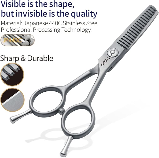 4.5" Thinning Shears for Dogs Grooming Face with Safety Round Tip for Small Dogs Face Paw Ears Trimmer Professional Small Cat Grooming Scissors (4.5" Blender, Gray)-Mewly Pet