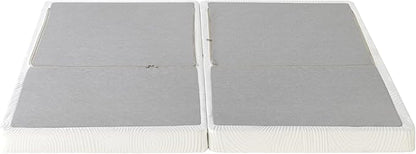 ZINUS 4 Inch Box Spring with Cover, No Assembly Mattress Foundation, Sturdy Metal Structure, Split Cal King, White