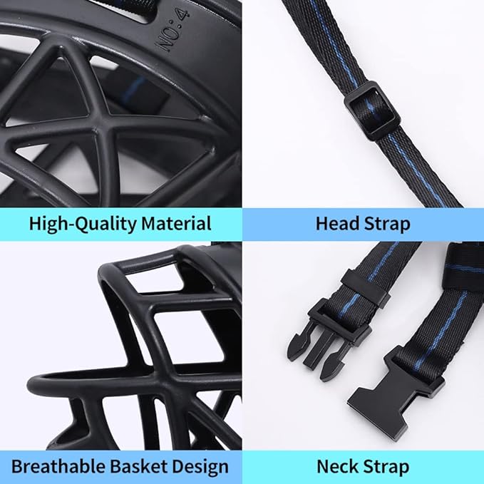 Dog Muzzle, Breathable Basket Muzzles for Small, Medium, Large and X-Large Dogs, Prevent Barking, Biting, Chewing Dog Mouth Cover-Mewly Pet