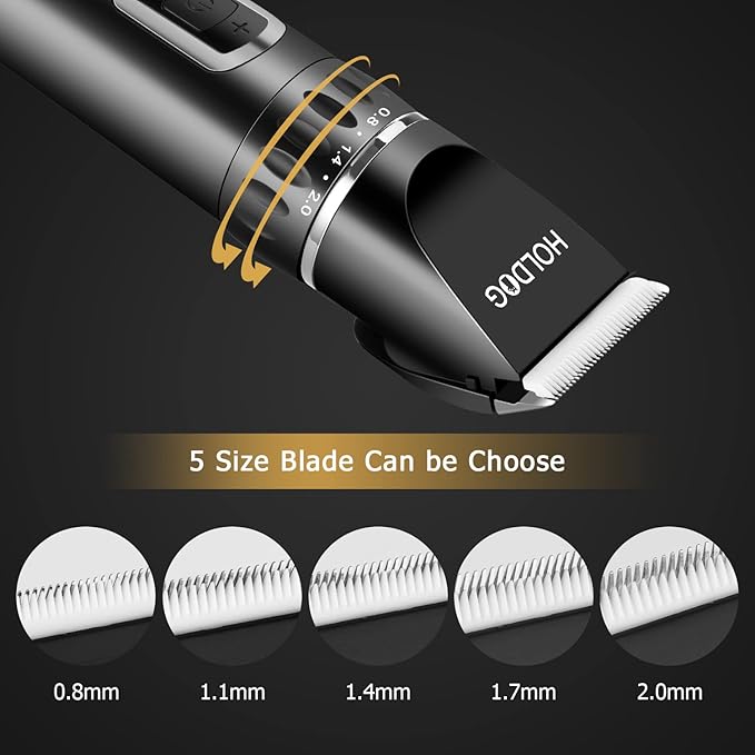 Dog Clippers Professional Heavy Duty Dog Grooming Clipper 3-Speed Low Noise High Power Rechargeable Cordless Pet Grooming Tools for Small & Large Dogs Cats Pets with Thick & Heavy Coats-Mewly Pet