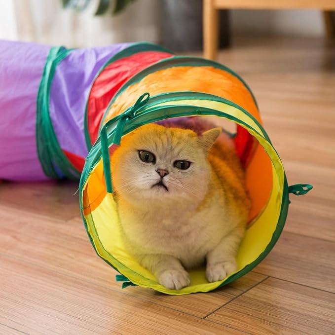 Cat Tunnels for Indoor Cats, Interactive Peek-a-Boo Cat Chute Cat Tube Toy, Camouflage S-Tunnel-Mewly Pet
