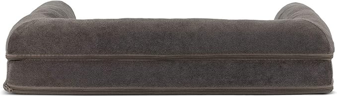 FurHaven Soft, Orthopedic Foam Sofa Dog Bed with Washable & Removable Cover - Sherpa/Chenille - Coffee, Dogs Up to 35 lbs - Medium-Mewly Pet