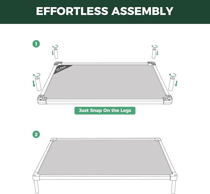 FXW TitanNest Chew-Proof Elevated Dog Bed, Raised Cot for Indoor/Outdoor/Camping Use, Durable & Waterproof Cooling Pet Bed for Toy Dogs, 23.0" L x 17.0" W x 4.5" H, Black-Mewly Pet