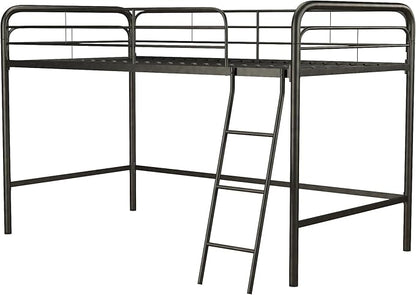 DHP Junior Loft Bed, Space-Saving Metal Frame, Black Finish, Ideal for Younger Children