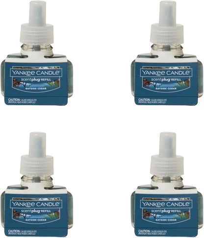 Yankee Candle Bayside Cedar Electric Home Fragrance Scent Plug Refill (Pack of 4)