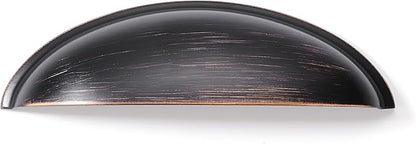 khtumeware 10 Pack 3-3/4" Drawer Pulls Oil Rubbed Bronze Cabinet Cup Pulls Kitchen Hardware Cabinet Handles Drawer Handles Knobs 3-3/4 inch Hole Center