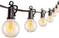 Brightown Outdoor String Lights 25FT G40 Globe Patio Lights with 27 Edison Glass Bulbs(2 Spare), Waterproof Connectable Hanging Light for Backyard Porch Balcony Party Decor, E12 Socket Base, Black
