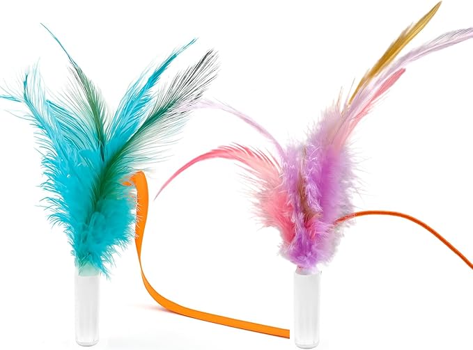 VIWIK Hide and Seek Cat Toy Replacement Feather Wands, 2 pcs Accessoriesis-Mewly Pet